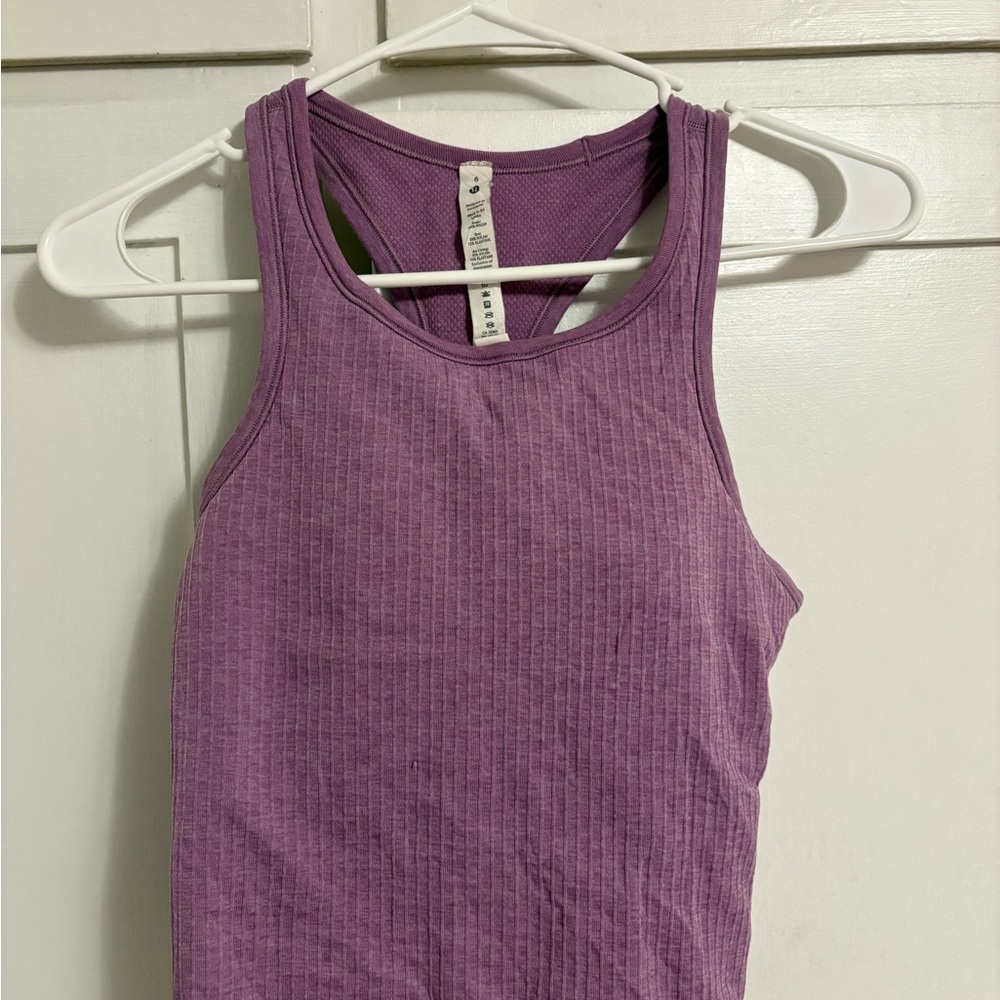 Lululemon Athletica Purple Ribbed Sleeveless Tank Top